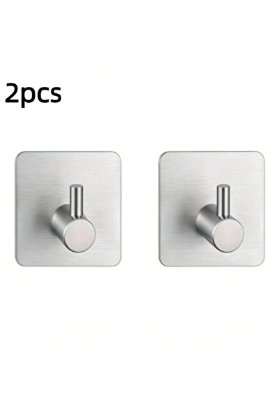 Choice 2pcs silvery 2pcs Self-Adhesive Towel Hooks 304 Stainless Steel Stick-...