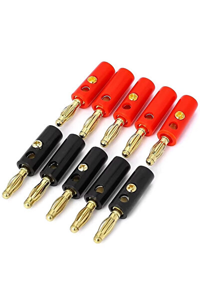 Choice 5pcs R and 5pcs B 10pcs 4mm Gold Plated Lantern Type Banana Plugs Audi...