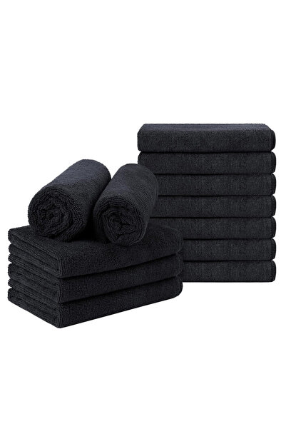 Choice3 5pcs 40x70cm black Microfiber Beauty Salon Towels - Bleach Proof Non-...