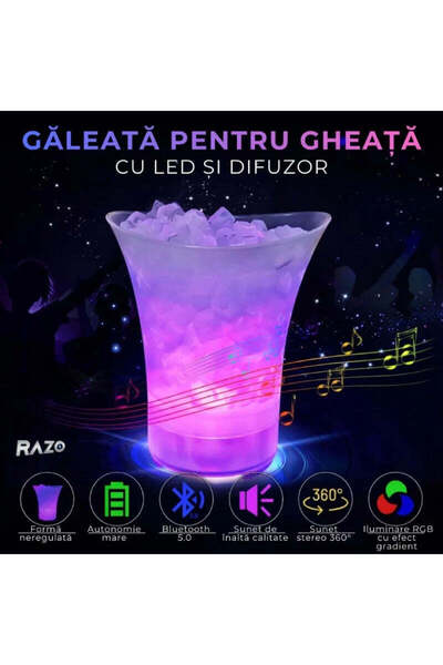 Generic LED Milkshaker with Bluetooth Speaker, 7 Color RGB Light, USB Recharg...