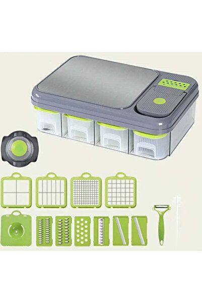 Generic 6-in-1 multifunctional chopper and slicer, manual, with collection co...