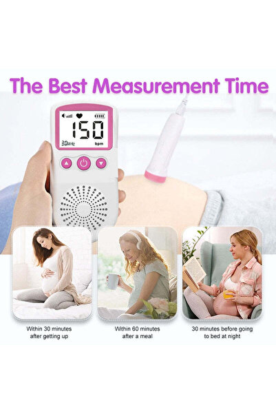 Generic Portable Doppler Fetal Monitor with LCD Screen, 3.0 MHz, Pink