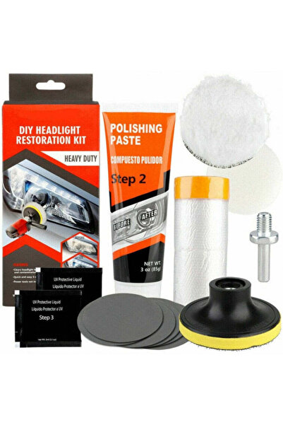 Generic Car headlight restoration kit, 9 pieces - Polish for matting and yell...