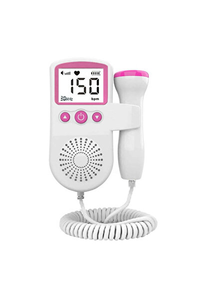 Generic Portable Doppler Fetal Monitor with LCD Screen, 3.0 MHz, Pink