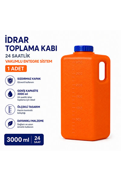 Labolist İdrar Toplama Kabı 24 Saatlik Vakumlu Entegre Sistem 1 adet