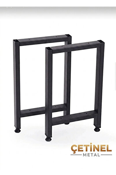 ÇETİNEL METAL Sehpa Ayağı Yükseklik 42 Cm Genişlik 27 Cm 2 Adet Siyah