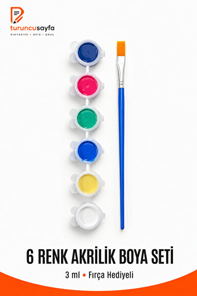 everart Akrilik Boya 3 ml (6RENK) Firça Hediye 2 li set