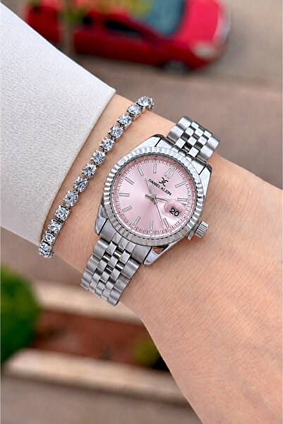 Daniel Klein Dial Pink Cord Metallic Color 28 mm 2 Year Warranty Women's Wris...