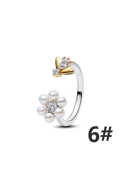 Choice47 AMR063-6 925 Sterling Silver Clover Floral Tulip Lucky Bouquet Pansy...