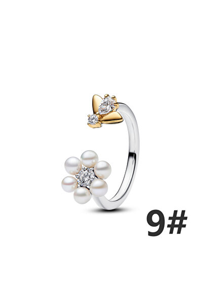 Choice44 AMR063-9 925 Sterling Silver Clover Floral Tulip Lucky Bouquet Pansy...