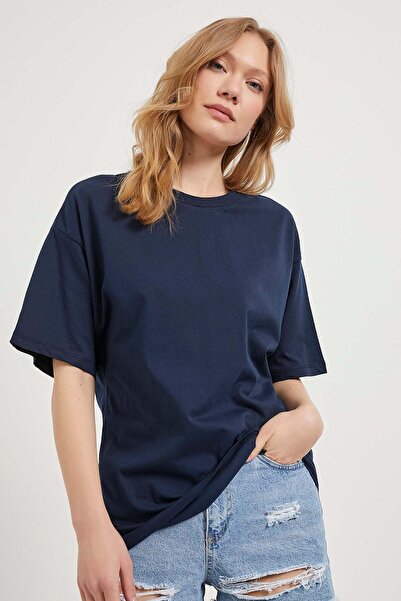 Arma Life Women's Short Sleeve Crew Neck Basic Navy T-Shirt