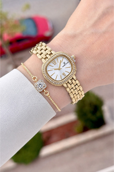 Daniel Klein Gold Color 27 mm Women's Watch and Bracelet Same as Pictured