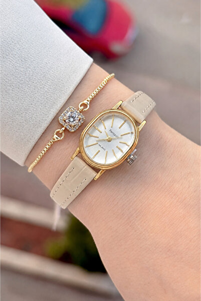 Ferrucci Gold Case, Cream Color, 2 Years Warranty, 20 Mm, 5 Atm, Women's Wris...