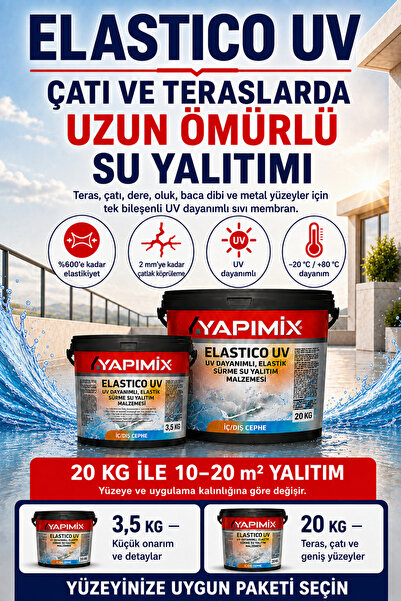 YAPIMİX Elastico Uv - Uv Dayanımlı Teras Dam Çatı Dere Oluk Sürme Su Yalıtım ...