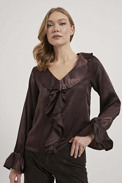 Arma Life Armalife 10577 premium women's blouse with ruffles on the sleeves a...