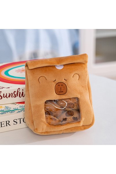 Choice 19cm A Cartoon A Bag of Capybara Snacks Doll Adorable Stuffed Capibara...
