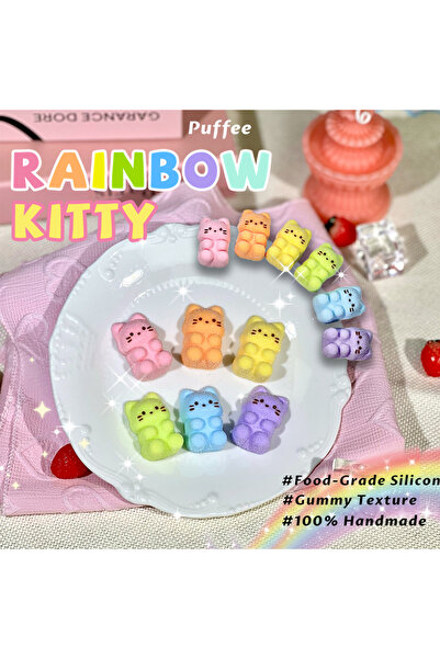 Choice Rainbow Kitty Food-grade Silicone Squishy Toy, Handmade Taba Squishy, ...