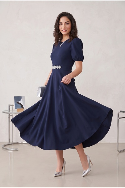 ALFUDO Moda Collection Bordo Karpuz Kollu Midi Boy Elbise
