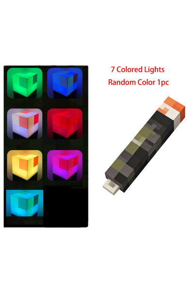 Choice1 Bandai Colorful lights 1PC Fun Pixel Wind Design Mini Torch Keychain ...