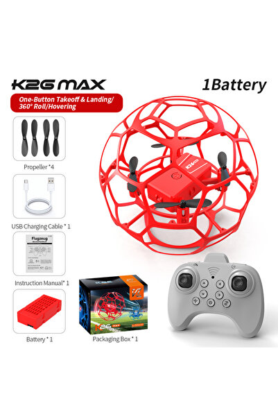 Choice1 طائرة بدون طيار حمراء JCMO K26 MAX 2.4G للتحكم عن بعد على شكل كرة قدم...