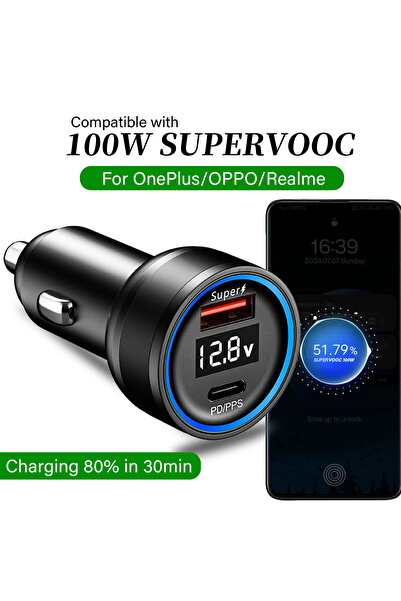 Choice 100W car charger For 15 12 Nord 4 N30 car charger for Find X8 N5 N6 Re...