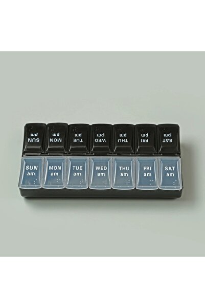choice2 black 7 Days a Week Pill Organizer Morning & Night Pill Holder Travel...