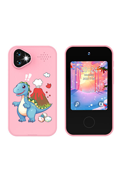 Choice11 Dinosaur Pink Kids Smart Phone Toy with Dual Camera Educational Game...