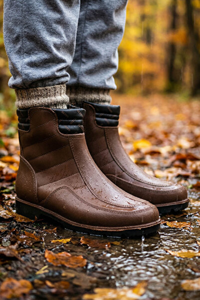 GEZER Winter Men's Zippered Warm Lined Snow Boots