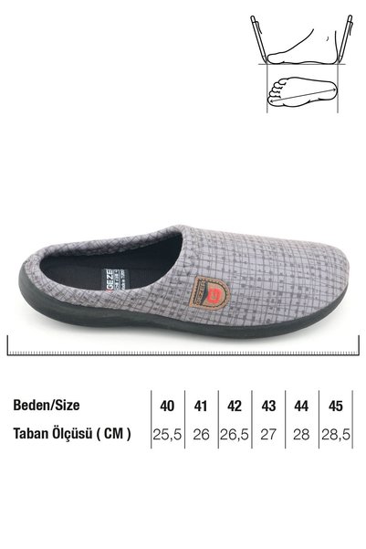 GEZER Erkek Kışlık PU Rahat Taban Ev Bahçe Gondol Terlik