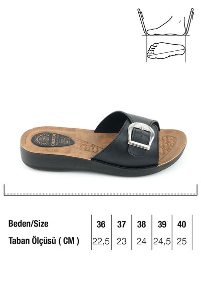 GEZER Women's Summer Faux Leather Single Buckle Adjustable Comfortable Sole Daily Slippers