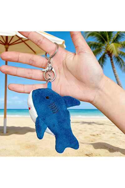 Choice3 DarkBlue Cute Plush Ocean Shark Keychain Unisex 4 Colors Schoolbag Ke...