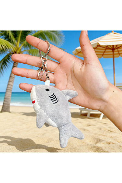 Choice1 Grey Cute Plush Ocean Shark Keychain Unisex 4 Colors Schoolbag Key Ha...