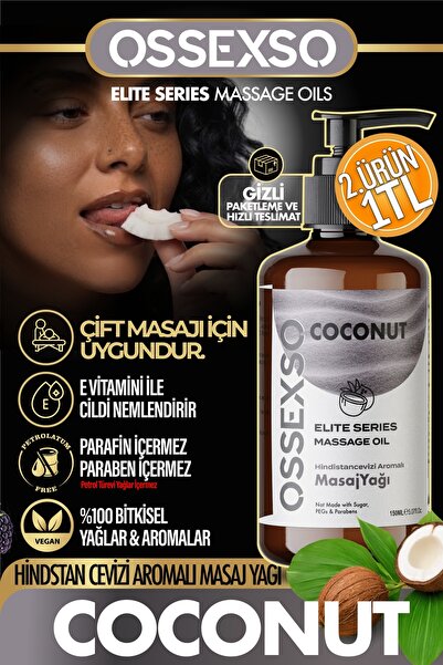 OSSEXSO Yenilebilir Doğal Hindistan Cevizli Etkili Aromaterapi Masaj Yağı 150...
