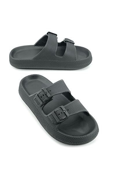 GEZER Summer Men's Two Buckle Adjustable Eva Slippers Suitable for Wet Floor