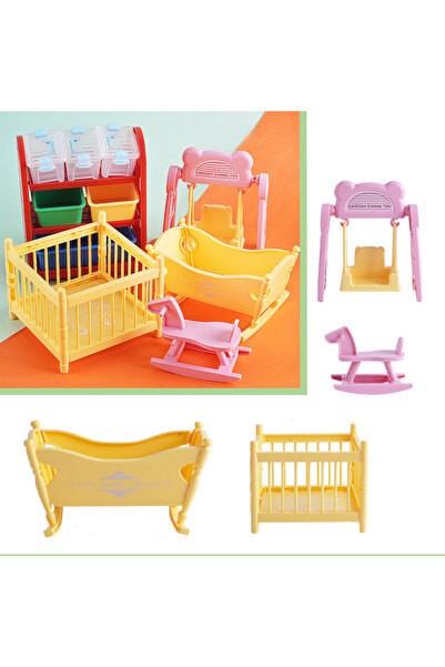 Choice1 Baby Crib Set-A Miniature 1:12 DIY Flying Chess Set Dollhouse Furnitu...