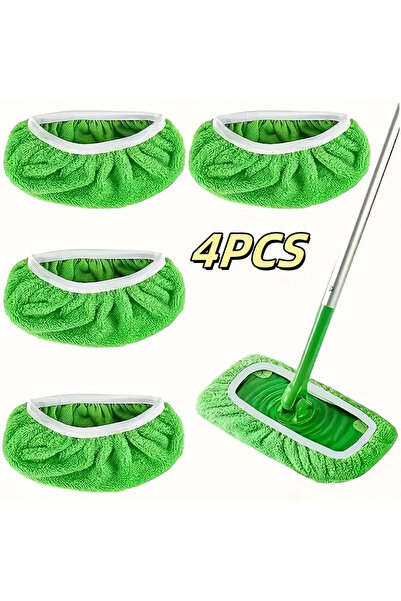 Choice1 4 Packs Green 4 Pcs Reusable Ultra-fine Fiber Mop Pads High Water Abs...