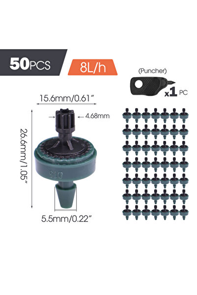 Choice B-50PCS 50PC New 2/4/8L Garden Pressure Compensating Dropper Agricultu...