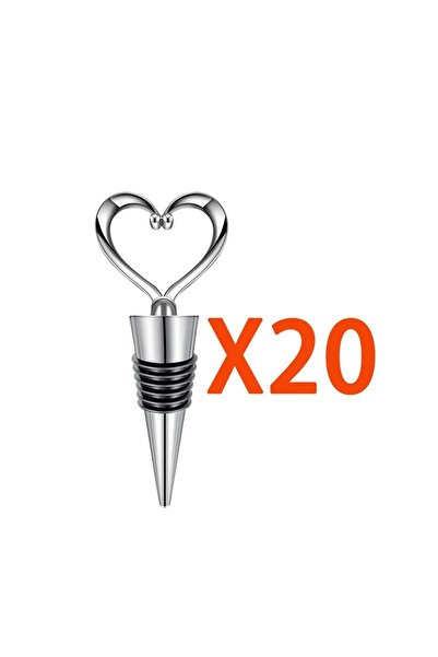 Choice1 20 pcs zinc metal 20Pcs Love Heart Wedding Wine Stopper Champagne Sto...