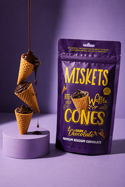 Miskets Bitter Çikolata Dolgulu Mini Kornet 70 gr x 3 Adet