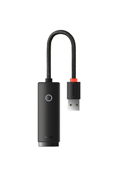 Baseus ADAPTOR RETEA Lite, Adaptor USB 2.0 la RJ-45 10/100 Mbps, LED, negru "...