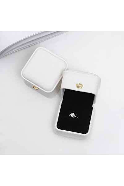 Choice 5.8x5.8x4.5cm white 1Pcs Fashion Ring Jewelry Box 5.8x5.8x4.5cm Rose G...