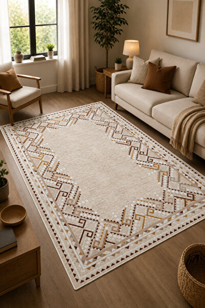 Pelura Halı Dijital Baskılı Dekoratif Kilim Kaymaz Taban Yıkanabilir Yolluk A...
