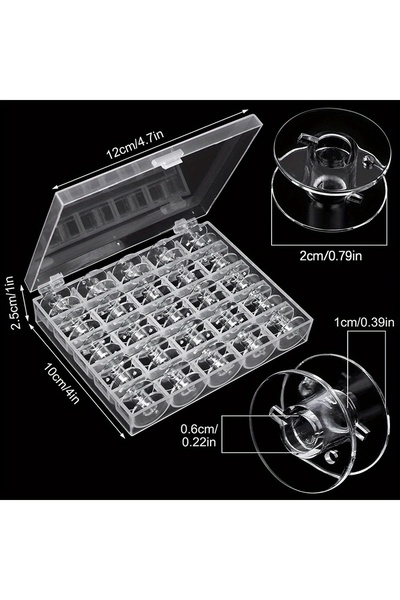 Choice Box With 25 Spools 25 Piece Set of Mudder Plastic Sewing Machine Barre...