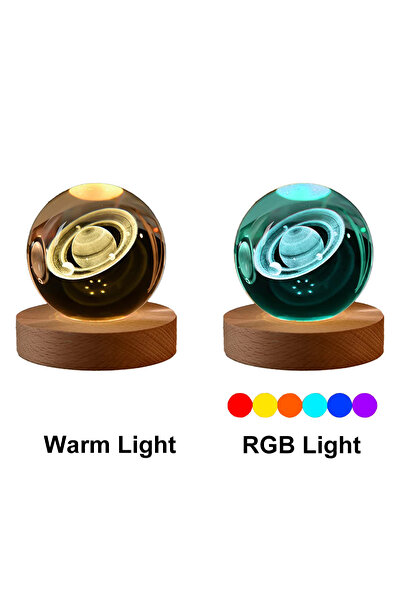 Choice USB Plug Saturn Warm Light 6cm Bedside Lamp Solar Theme Cosmos Series ...