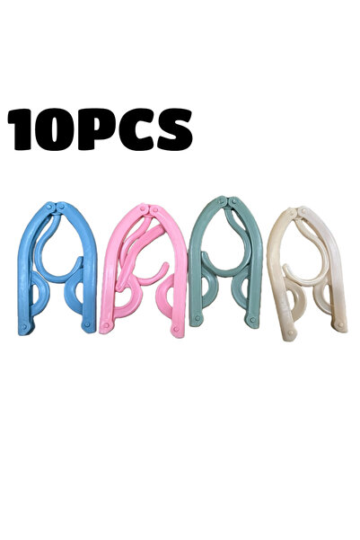 choice2 Random 10PCS 20PCS Folding Clothes Hanger Travel Portable Clothes Han...