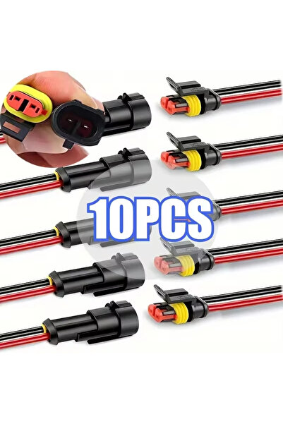 Choice Black 10PCS-5pair 10/20pcs 2 Pin Way Connector Waterproof Connectors M...