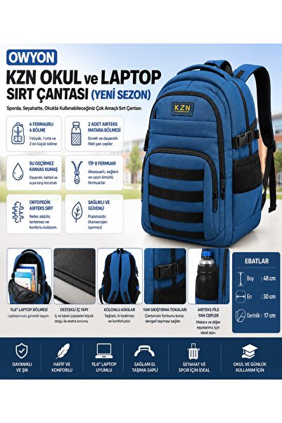 NEWFULL OWYON KZN CANVAS SCHOOL BACKPACK (NEW SEASON)