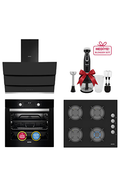 Simfer 8 Fonksiyon Dijital Turbo Cam Ankastre Set ( Fırın + Ocak + Davlumbaz)