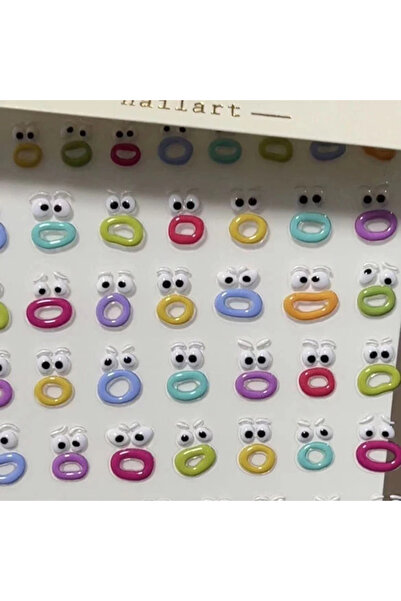 Choice 1PC Stickers 1/5/10Pcs Interesting Nail Art Stickers, Cute Jelly 2D Sc...