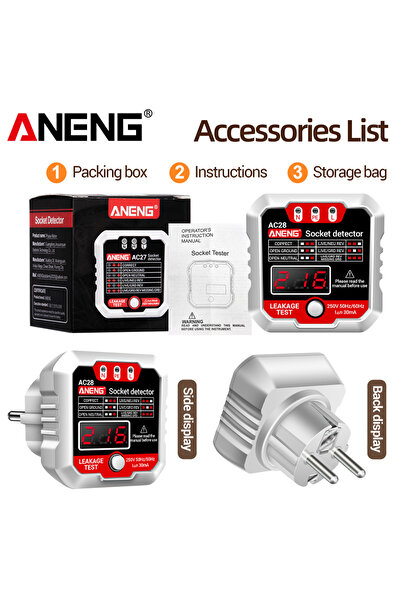 Choice3 ANENG EU Plug(White) Digital Socket Power Tester ANENG AC28 Circuit B...